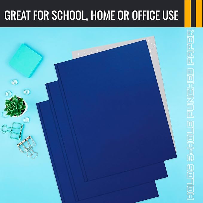 Better Office Products Blue Paper 2 Pocket Folders - Image 6