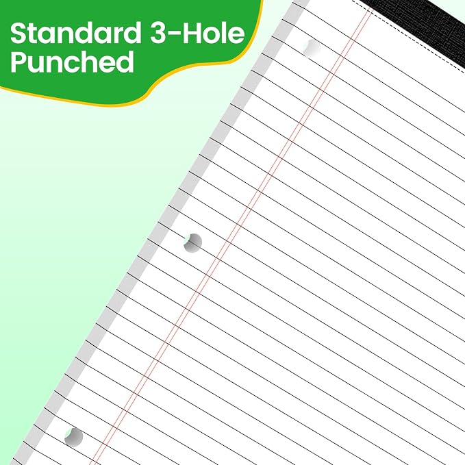 3 Hole Legal Pad 8.5 x 11, 2 Pack White Note Pads, Notebook Paper Wide Ruled - Image 6