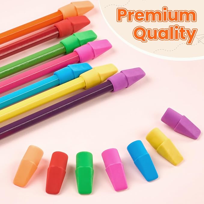 Sooez Pencil Top Erasers, 120 Pack Latex-Free Eraser Caps - Image 6