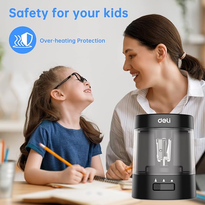 Deli Electric Pencil Sharpener, Automatic Pencil Sharpeners - Image 4