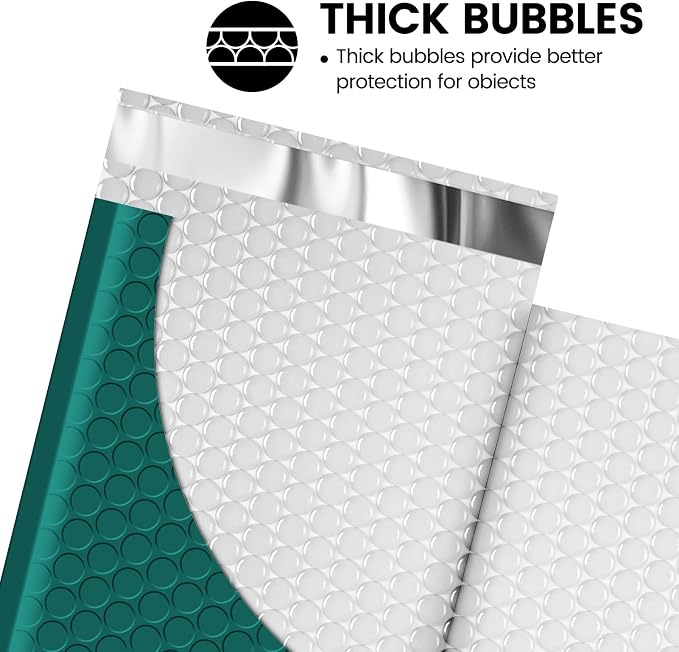 Fuxury Forest Green Bubble Mailers 4x8" Usable Size 4x7" Padded Envelopes | 100 - Image 3