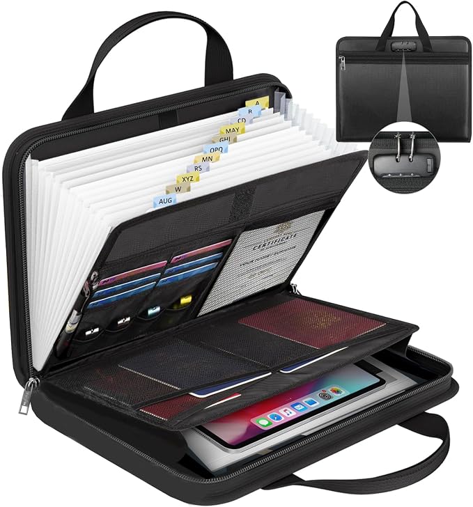 onvvippiv File Organizer Fireproof Expanding by onvvippiv