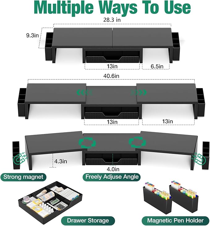 OPNICE Dual Monitor Stand Riser - Image 2