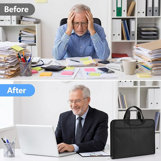 Fireproof Accordion File Organizer Bag A4 13 Pockets Expandable Document Folder - Image 6