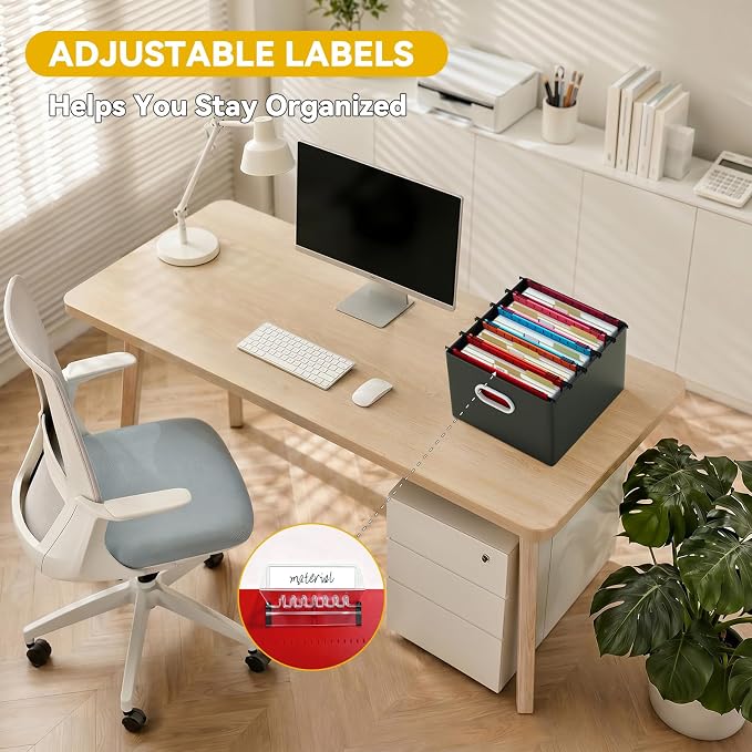 2" Expanding Hanging File Folder Extra Capacity, Plastic Letter Size Hang Folder - Image 5