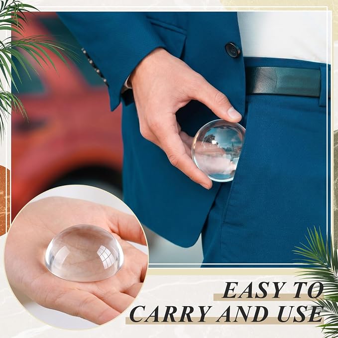 Briwooody 18 Pcs Crystal Dome Magnifier Paperweights Glass Paperweight Reading - Image 3