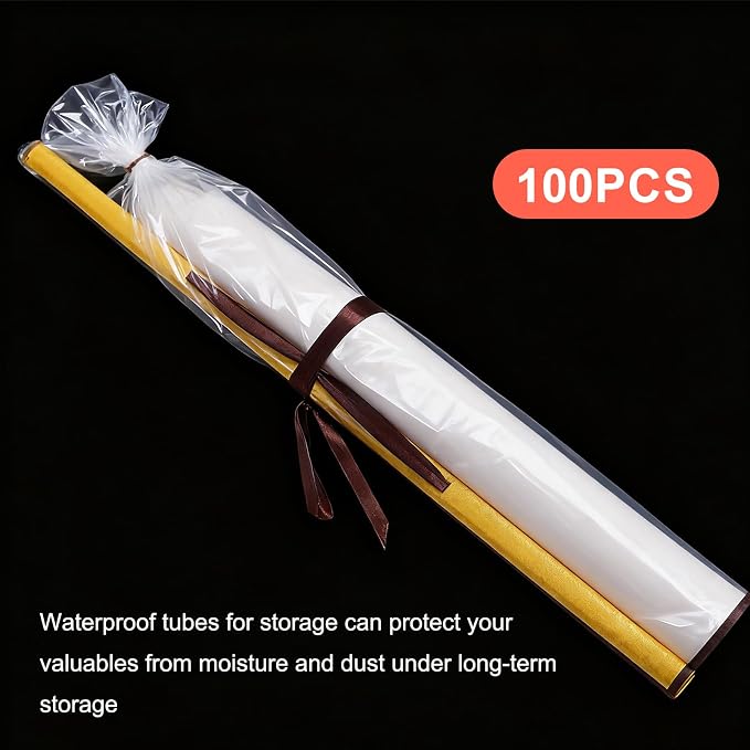 100pcs 40x4 Inch Clear Poly Bags, 2 Mil Thick Poster Sleeves - Image 5