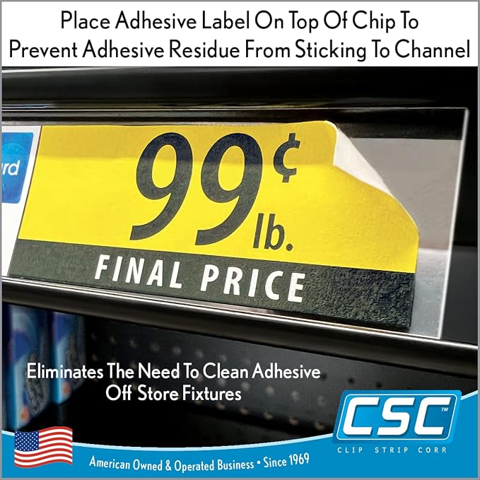 Price Data Channel Label Holder Chips, 2.25" L x 1.25" H, 10 Mil Thick - Image 2