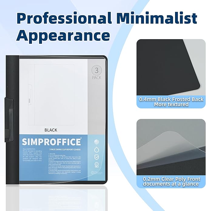 Swing Clip Report Covers, Professional Presentation Folders, 9 x 11.4 Inches - Image 3