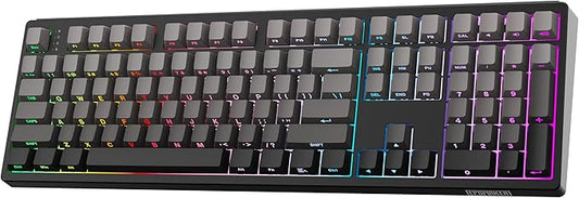 EPOMAKER TH108 Full Size Mechanical Keyboard, Wireless Gaming Keyboard with 8000mAh Battery, Creamy Gasket, 108 Keys, Hot Swap, Custom Driver, RGB Backlight (Black, Sea Salt Silent)-DeskLoop Office