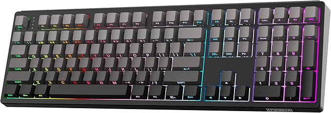 EPOMAKER TH108 Full Size Mechanical Keyboard, Wireless Gaming Keyboard with 8000mAh Battery, Creamy Gasket, 108 Keys, Hot Swap, Custom Driver, RGB Backlight (Black, Creamy Jade)-DeskLoop Office