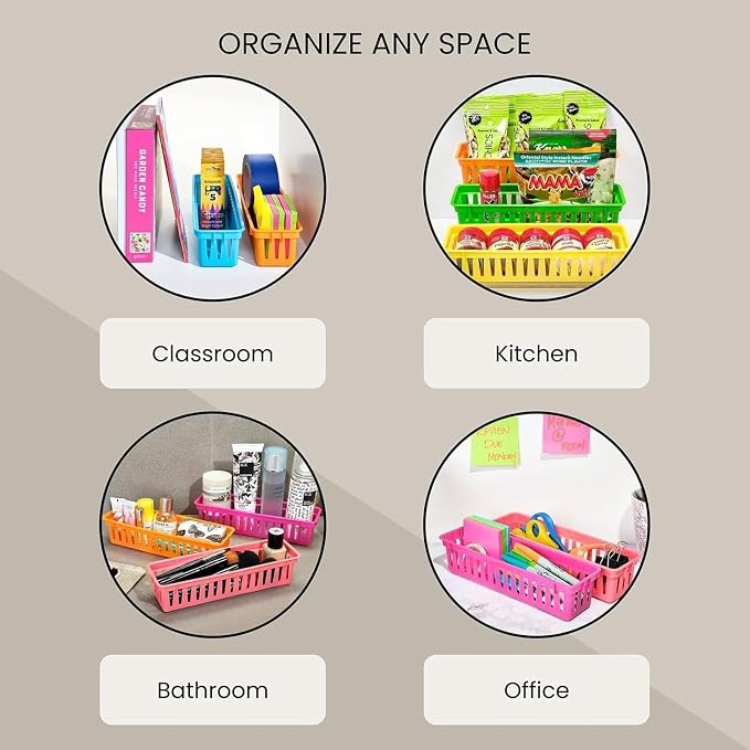 Juvale 24-Pack Pencil Holder Trays and Organization Baskets - Image 3