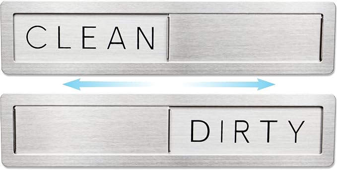 Stainless Steel Dishwasher Magnet Clean Dirty Sign by FridayVibez