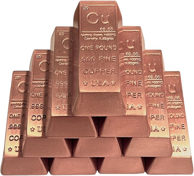 1 Pound lb - Trapezoid Style Copper Bullion Bar Paperweight - .999 Fine Ingot - by Unknown