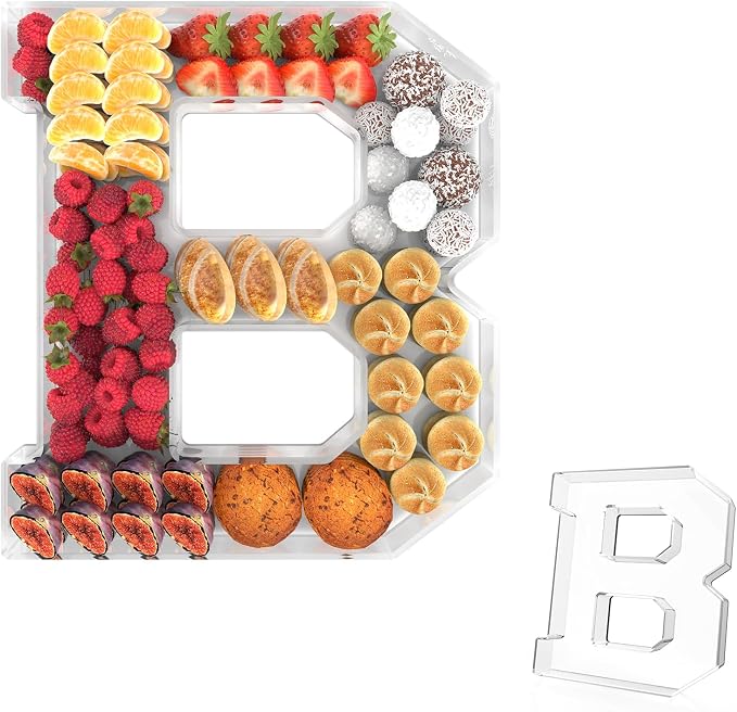 11" Acrylic Letter Charcuterie Tray, Charcuterie Letters Fillable Box by Tdsuco