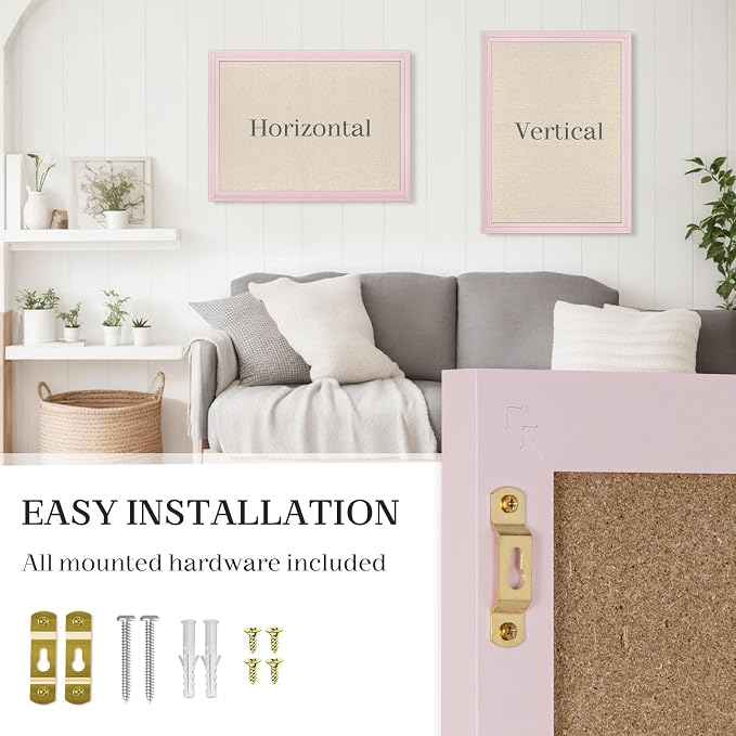 Large Pink Wood Framed Cork Board - Image 4