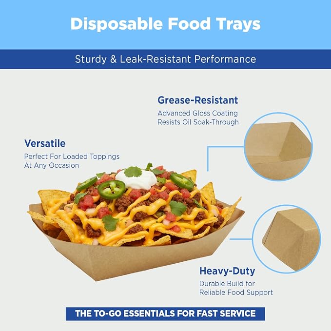 Karat FP-FT050K Kraft Paper Food Serving Tray, 0.5 lb Capacity, - Image 4