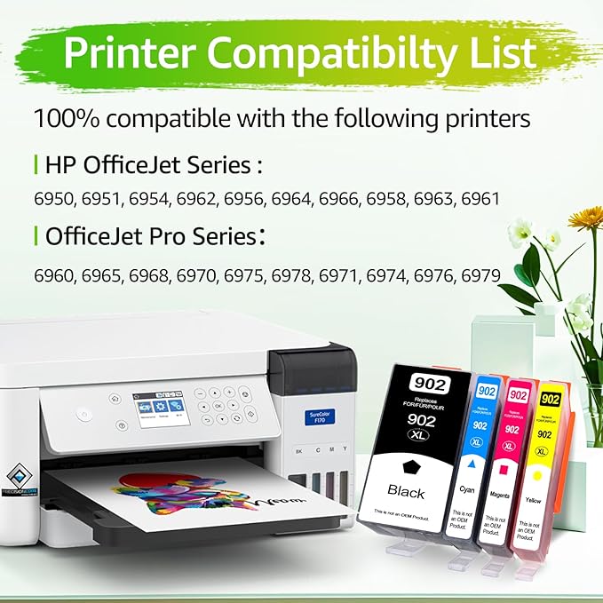 Upgraded 902XL Ink Cartridges Combo Pack Replacement for HP 902 902 XL Compatible with HP Officejet Pro 6968 6978 6970 Officejet 6950 6951 6962 Printer (1BK/1C/1M/1Y, 4 Pack)-DeskLoop Office