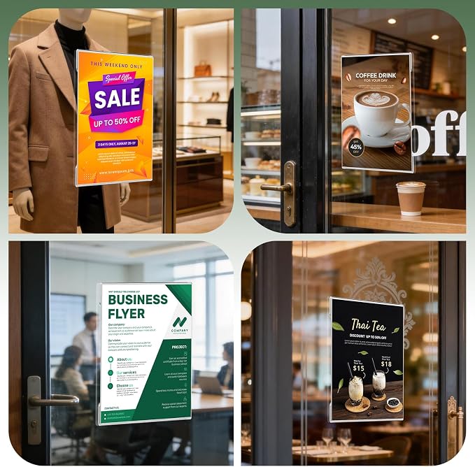 15 Pack 8.5x11 Acrylic Sign Holder Wall Mount, Acrylic Frame Photo Menu Stands - Image 8