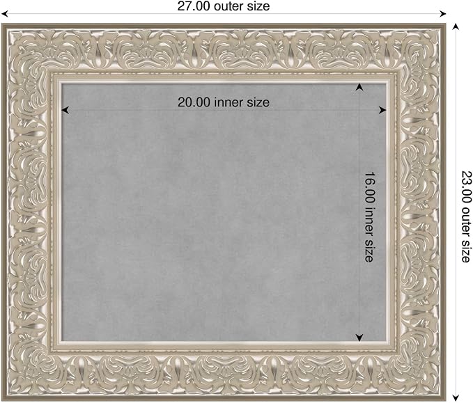 Amanti Art Silver Framed Magnetic Board 23x27 Small Vision Board - Image 2