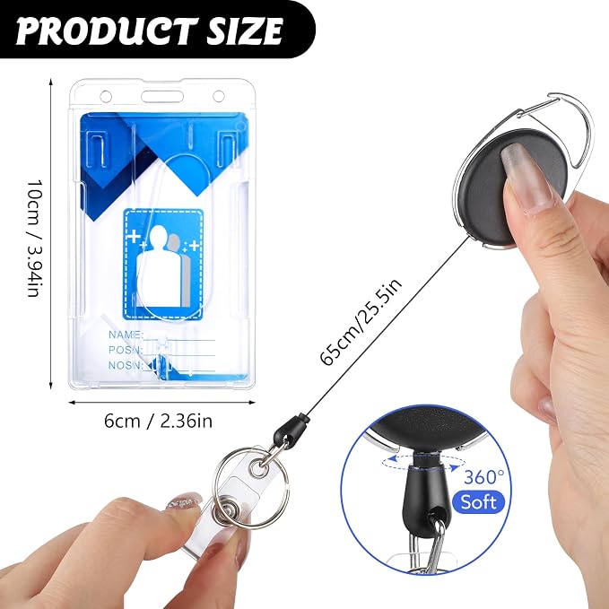 2 Set Badge Holder Retractable Clip Heavy Duty Reels - Image 3