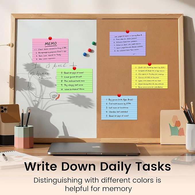 Index Cards 4x6, 200 Sheets, Ruled Color Flash Cards - Image 5