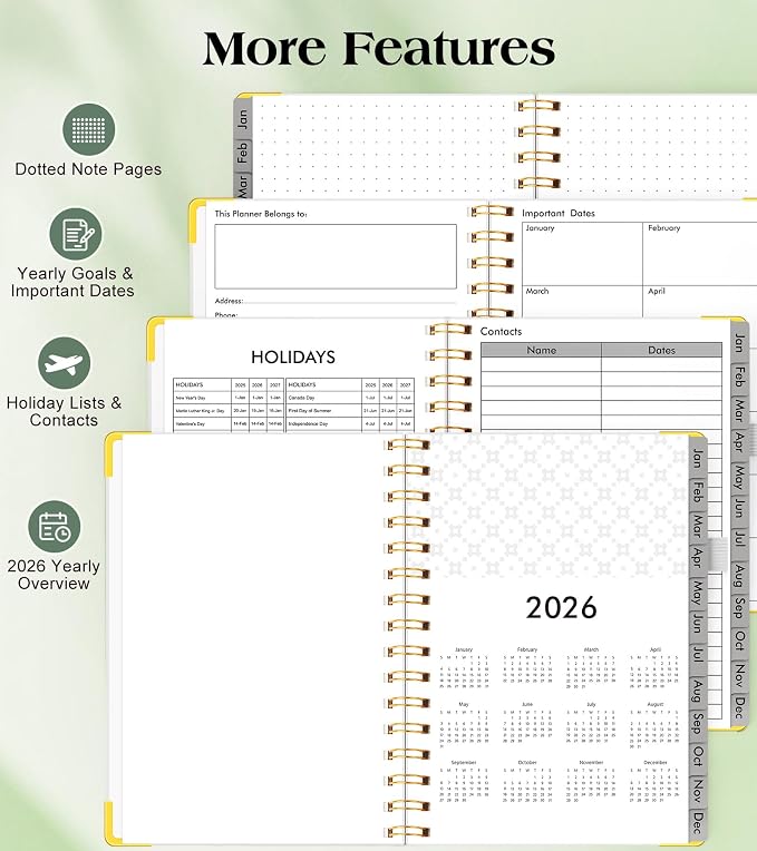 2026 Planner, Hardcover Leather Weekly and Monthly Planner, January 2026 - Image 6