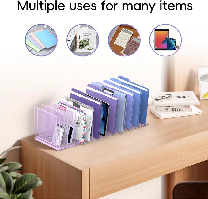 File Organizer for Desk, 11-Section Vertical File Sorter, Paper Holder - Image 4