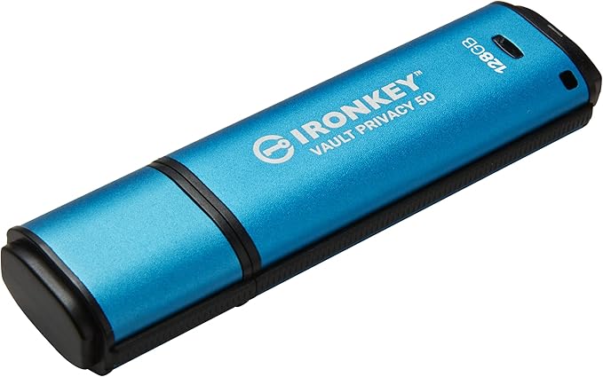 Kingston IronKey Vault Privacy 50 128GB Encrypted USB | FIPS 197 | AES-256bit | BadUSB Attack Protection | Multi-Password Options | IKVP50/128GB-DeskLoop Office