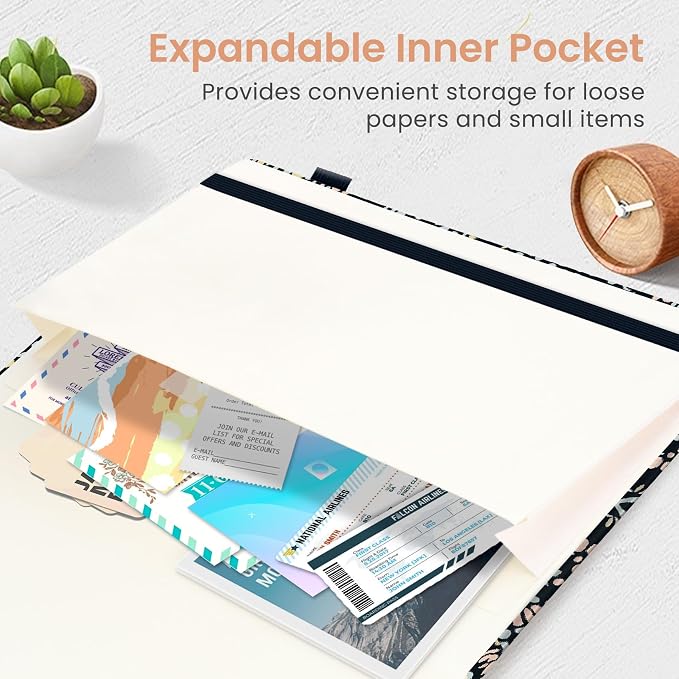 Taja Pretty Lined Journal for Women, Aesthetic Cute Hardcover Leather Journal - Image 5