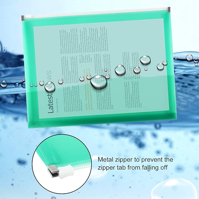 EOOUT 8pcs Plastic Envelopes, Poly Zip Envelopes, Letter Size, Expanding - Image 3