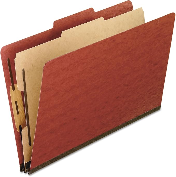 Pendaflex Pressboard Classification File Folders, 1 Divider, 2/5 Tab Cut by TOPSProducts