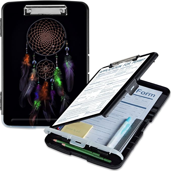 Clipboard with Storage, High Capacity Dreamcatcher 02 Storage Clipboard 9.5x14 by Qindaiwen