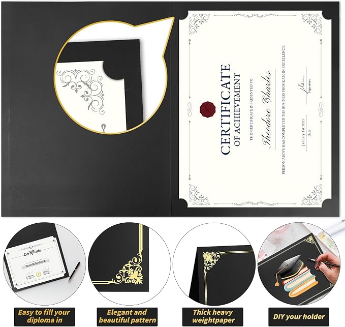 Oleitodh 50 Pcs Certificate Holders Bulk, Document Covers - Image 4