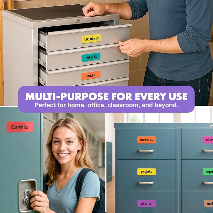 Scribbledo 30 Pack Dry Erase Magnetic Labels 3.1” x 1.2” Reusable Writable - Image 8