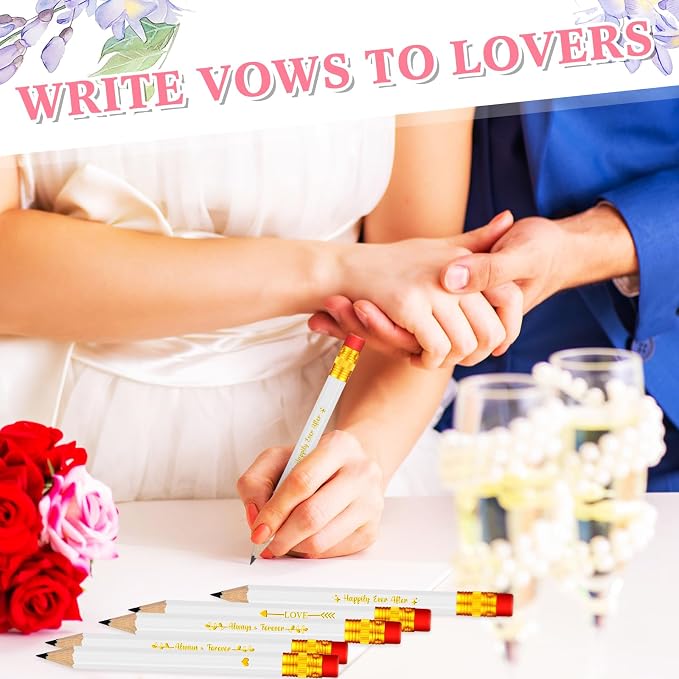Crtiin 50 Pcs Bridal Shower Games Pencils Pre Sharpened Wedding Half Golf - Image 4