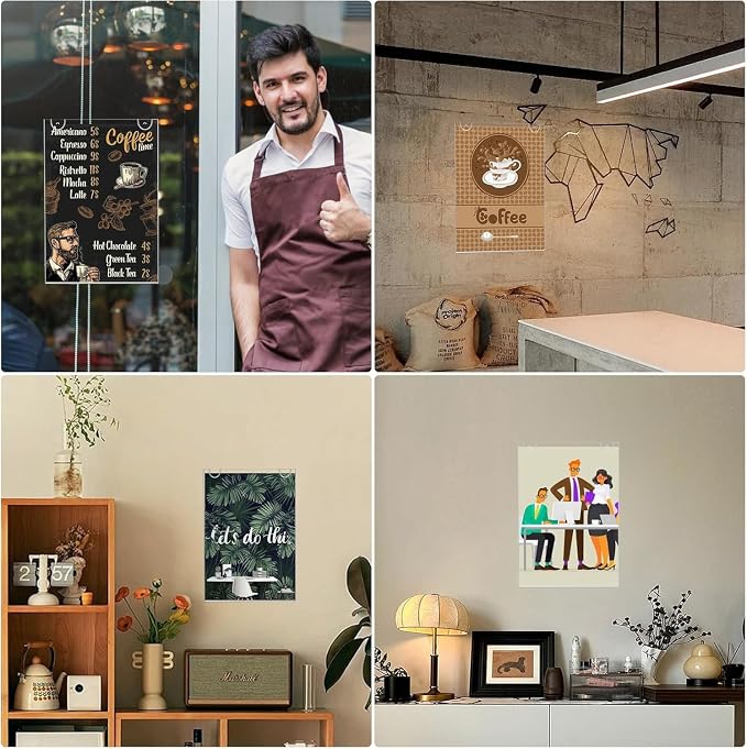 Acrylic Sign Holder 11x17 Vertical, Wall Mount Document Holder, Restaurant - Image 5