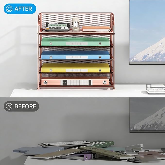 5 Tray Paper Organizer Letter Tray - Image 3