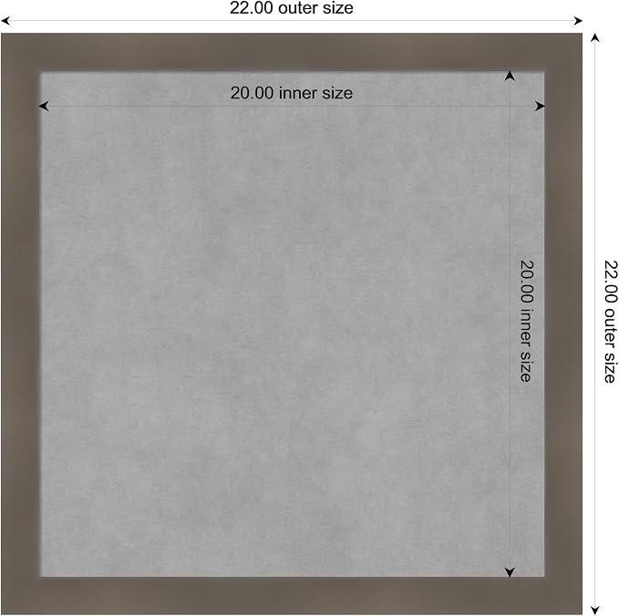 Amanti Art Grey Framed Magnetic Board 22x22 Medium Vision Board - Image 3