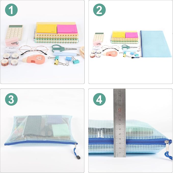 EOOUT 16pcs Mesh Zipper Pouch, Board Game Storage Bags - Image 7