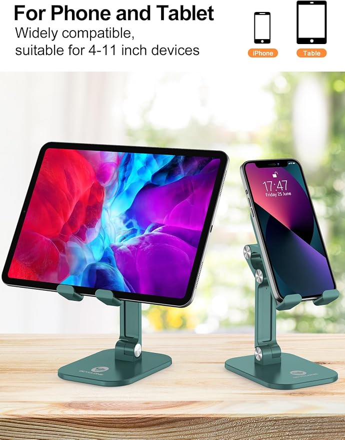 OCYCLONE Phone Stand, Adjustable Height and Angle Foldable Cell Phone Stand - Image 4