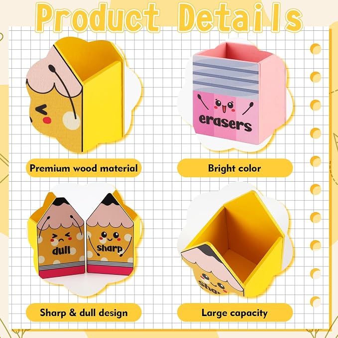 ZCPZT 3 Pcs Sharp and Dull Pencil Holder Eraser Buckets - Image 3