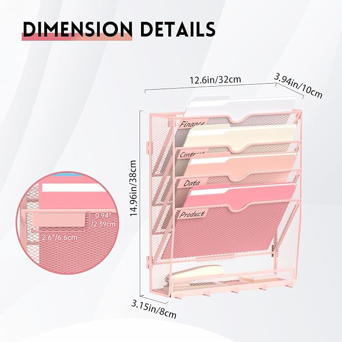5 Tier Wall File Organizer - Image 3