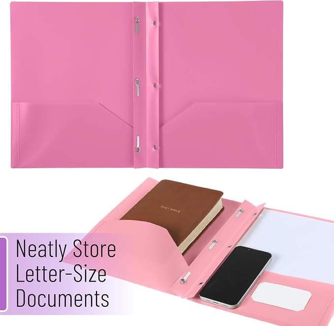 Mr. Pen- Plastic Folders with Pockets and Prongs, 5 Pack, Letter Size | File - Image 7