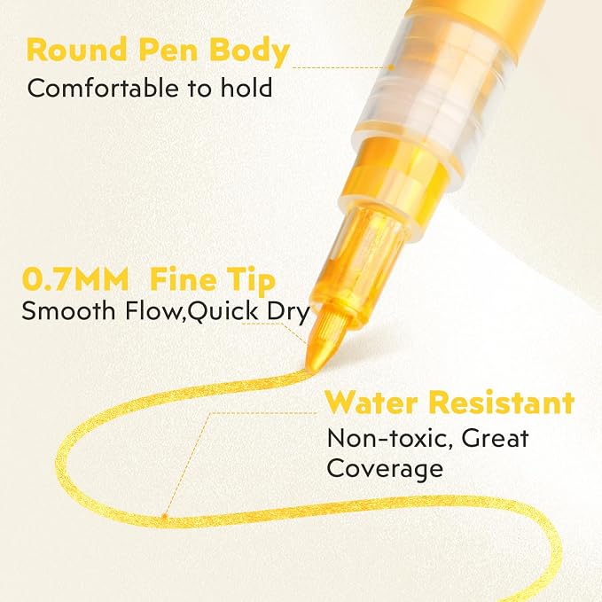 HOTU 5 Pack Super Gold Paint Markers - Image 3