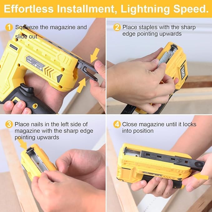 YEAHOME Electric Staple Gun, 2 in 1 Electric Light Duty Brad Nailer/Stapler - Image 3