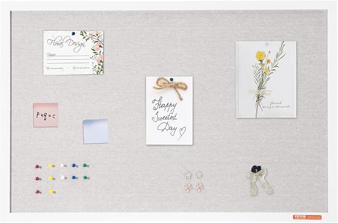 VEVOR 36"x24" White Cork Board - Image 9