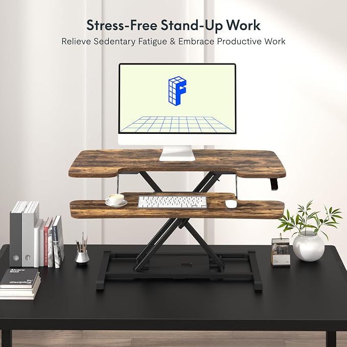 FLXISPOT 36" Standing Desk Converter, Quick Sit Stand up Desktop Riser Height - Image 4