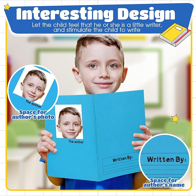 Henoyso 12 Pcs Primary Composition Notebook K-2 9 3/4 x 7 1/2 Inch Primary Journal, Back to School Supplies, Bulk Blank Writing Book for Kid to Write Draw Journal 60 Page Notebooks (Mixed Color)-DeskLoop Office