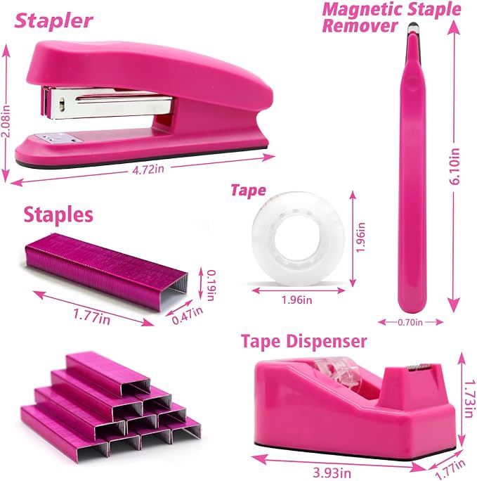 Hot Pink Desk Accessories Set - Image 2